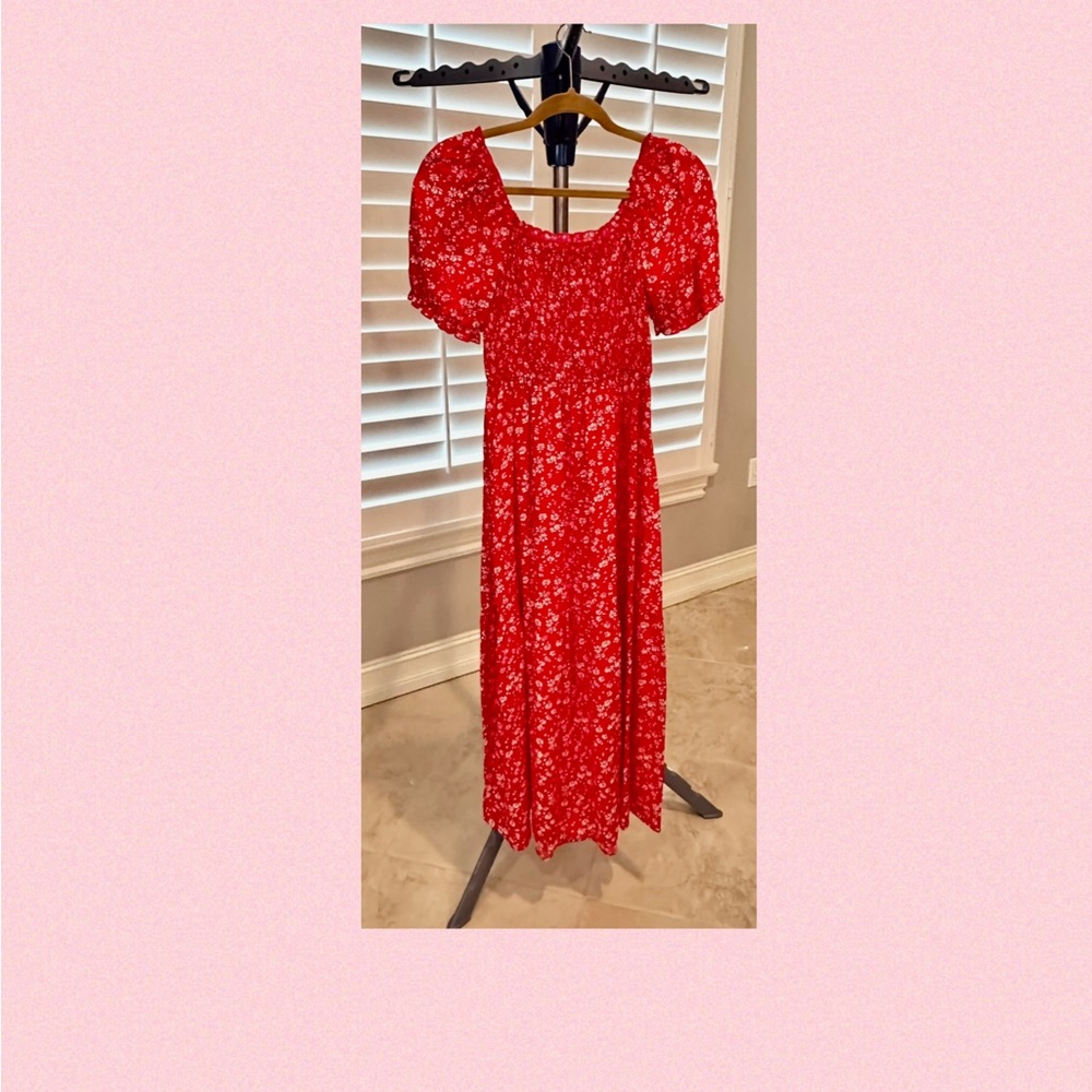 Red Floral Maxi Dress
